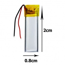 باتری لیتیوم پلیمر با ظرفیت 200mAh سایز 400820