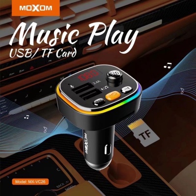شارژر فندکی 2 پورت و کار کیت موکسوم مدل MOXOM MX-VC26