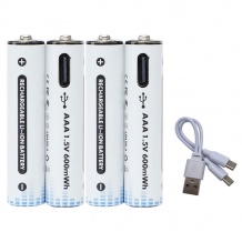 باتری نیم قلمی شارژی 4 عددی AAA Type C 1.5V 600mWh