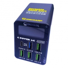 شارژر رومیزی 6 پورت و آمپرسنج فست مکانیک مدل MECHANIC C-POWER 6C