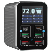 شارژر رومیزی 6 پورت و آمپرسنج فست ریلایف مدل RELIFE Q4